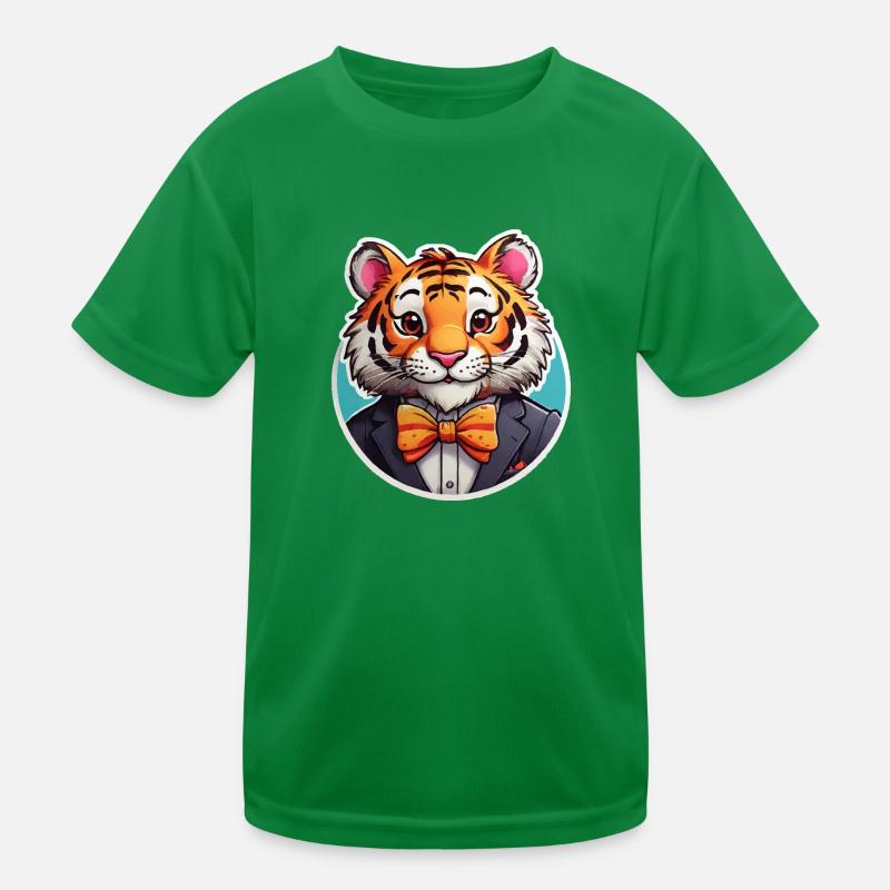 Funny Comic Tiger Kids Functional T-Shirt