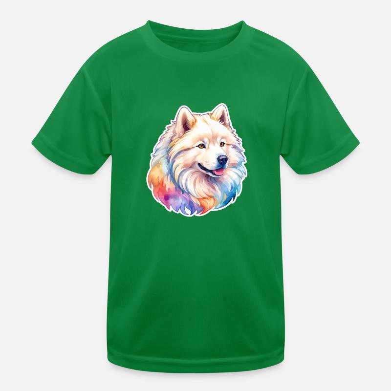 Samojede Wasserfarben Kinder Funktions-T-Shirt