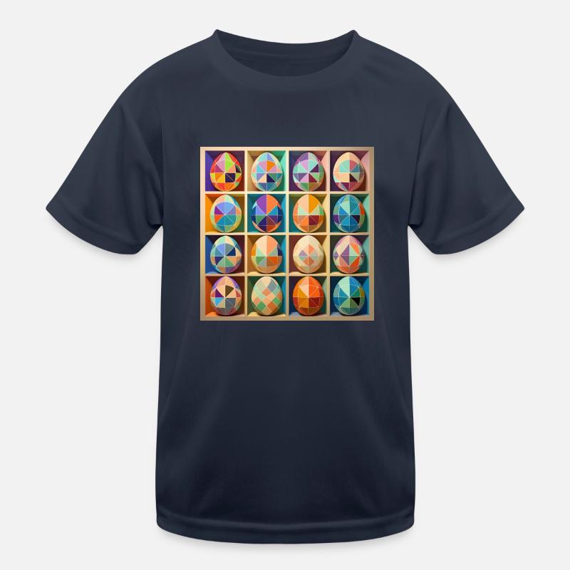 Easter Eggs Design No.10 - Kids Functional T-Shirt - navy