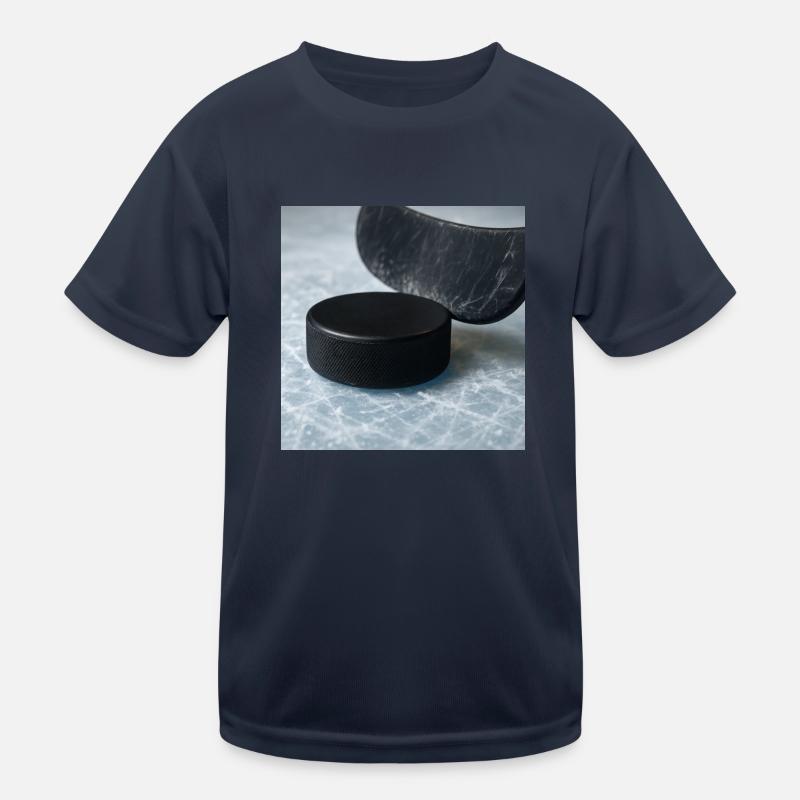 Eishockey - Schläger und Puck Kinder Funktions-T-Shirt