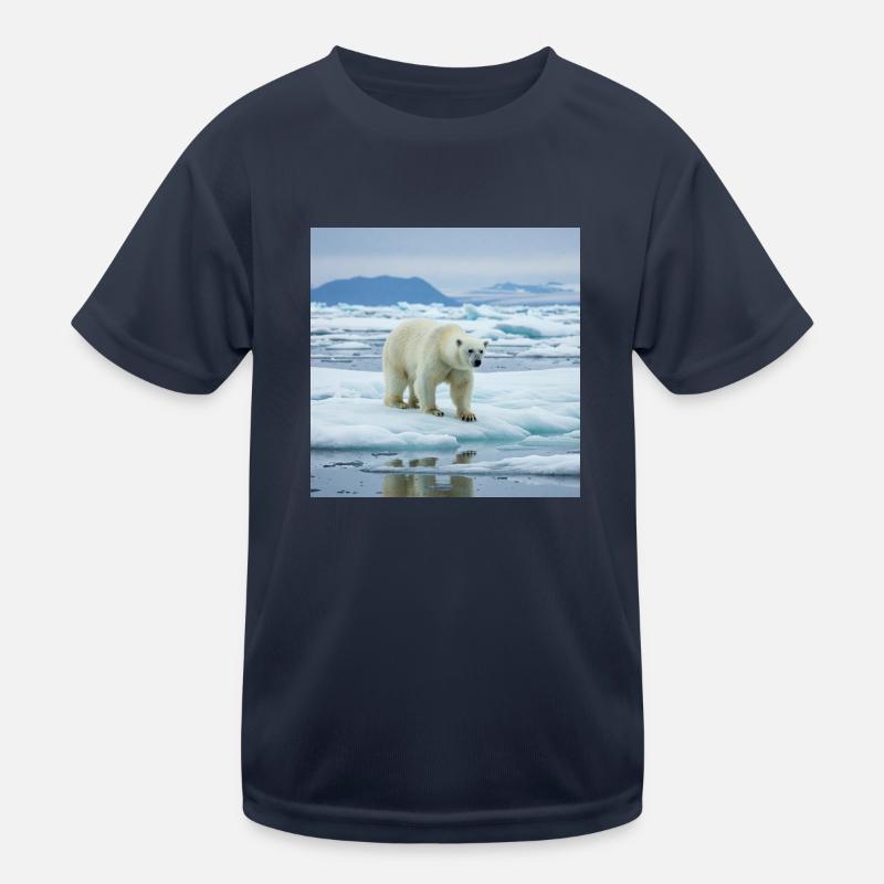 Eisbär zu Hause - Kinder Funktions-T-Shirt - Navy