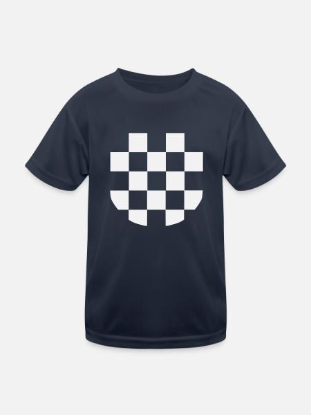 Sahovnica SAMO http://WWW.CROATIAN-TEAM.de - Kinder Funktions-T-Shirt - Navy