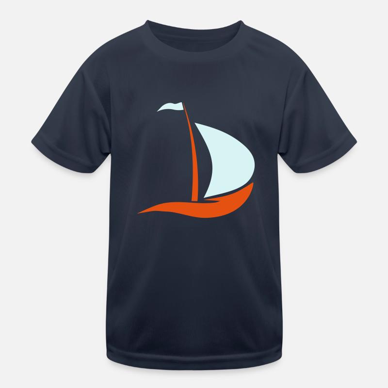 segelboot - Kinder Funktions-T-Shirt - Navy