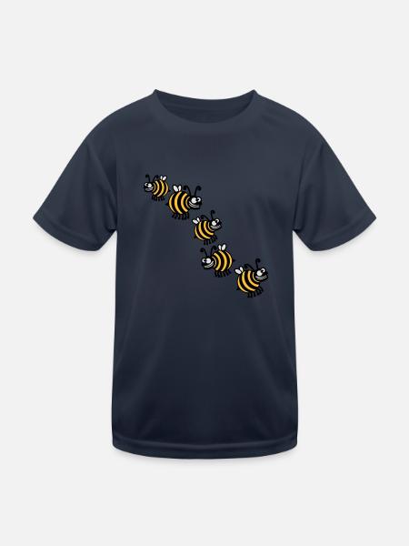Thick crazy bees - Kids Functional T-Shirt - navy - Front