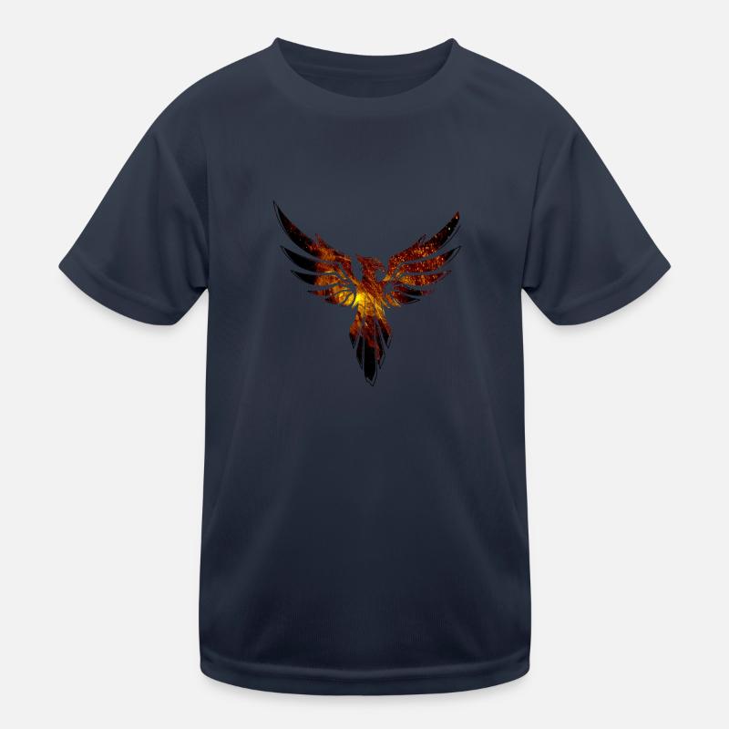 Phoenix,Bird,Graffiti,Painting,Spark,Fire Kids Functional T-Shirt