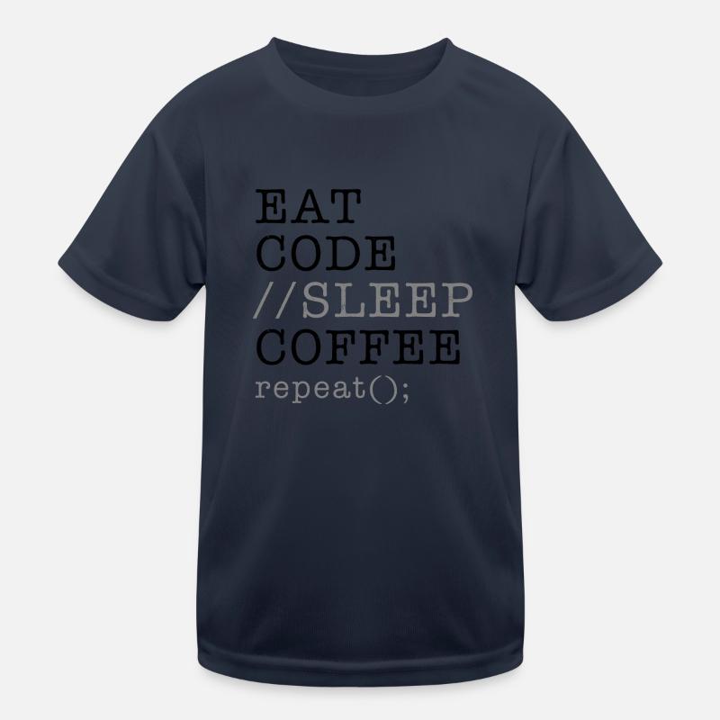 Informatique Python Programmeur Manger Code Sommeil - T-shirt sport Enfant - bleu marine