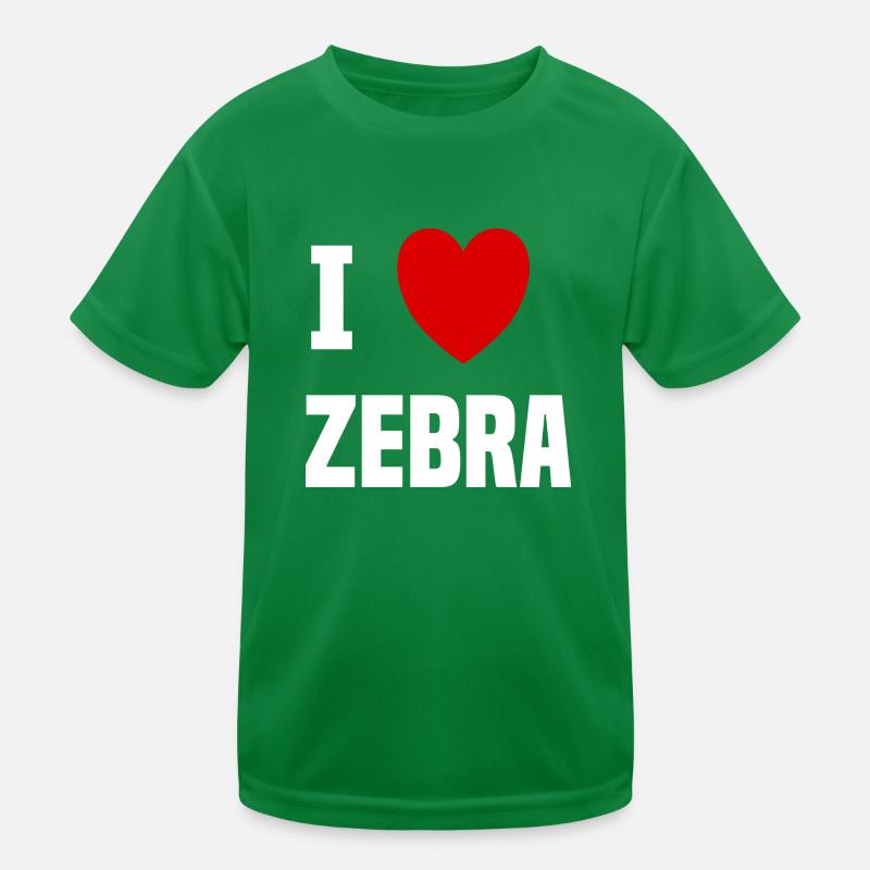 Ich liebe Zebra Kinder Funktions-T-Shirt