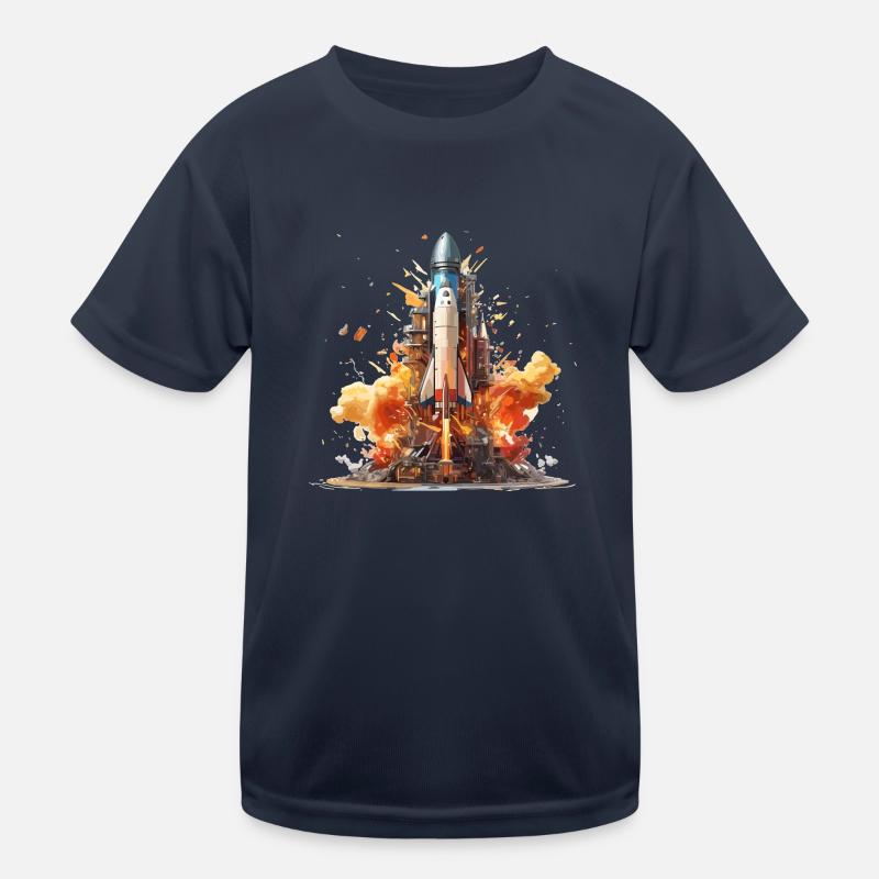 Launching rocket Kids Functional T-Shirt