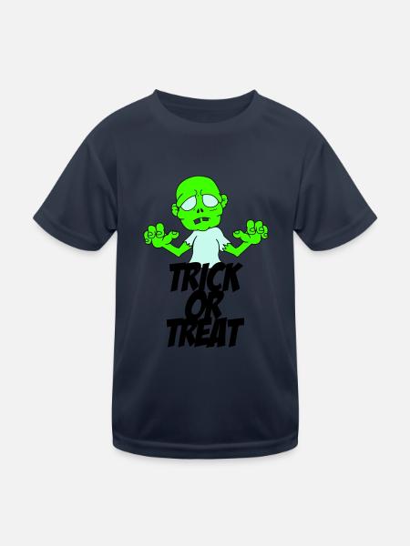 zombie trick or treat - Kinder Funktions-T-Shirt - Navy - Vorne