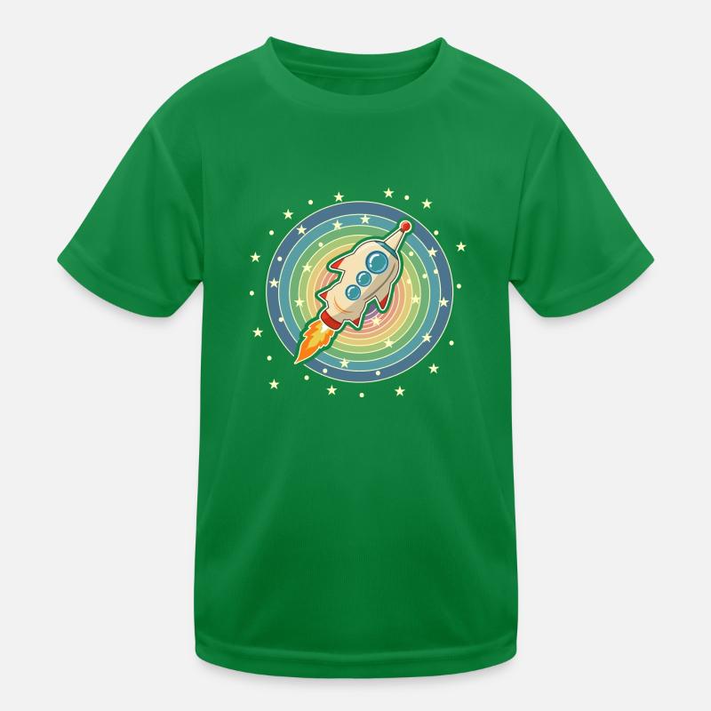 La fusée vole dans l’espace. L’espace en tant qu’astronaute T-shirt sport Enfant