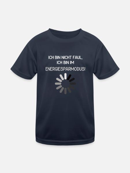 Energiesparmodus - Kinder Funktions-T-Shirt - Navy - Vorne
