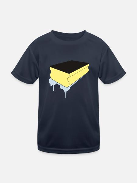 clean_schwamm - Kinder Funktions-T-Shirt - Navy - Vorne
