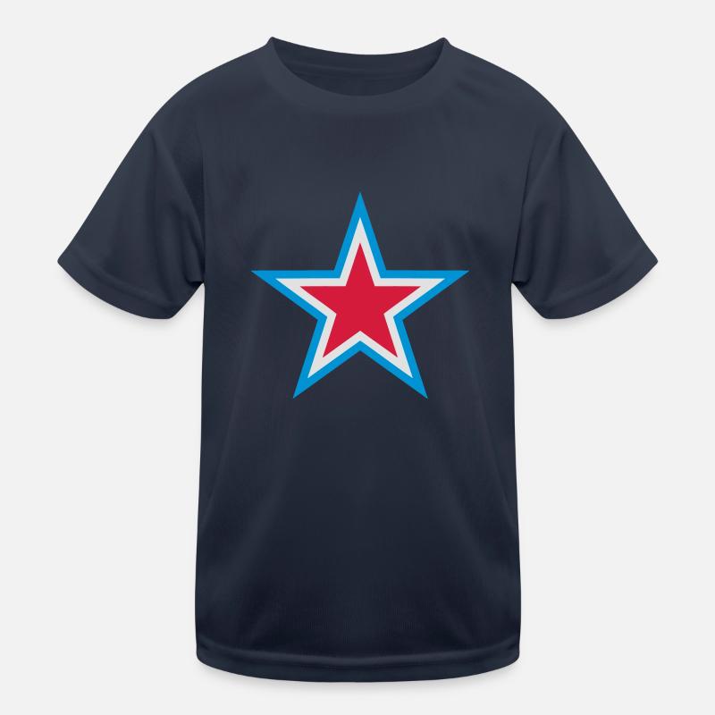 Blue Star Red White Kids Functional T-Shirt