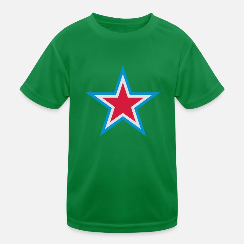 Blue Star Rot Weiß Kinder Funktions-T-Shirt
