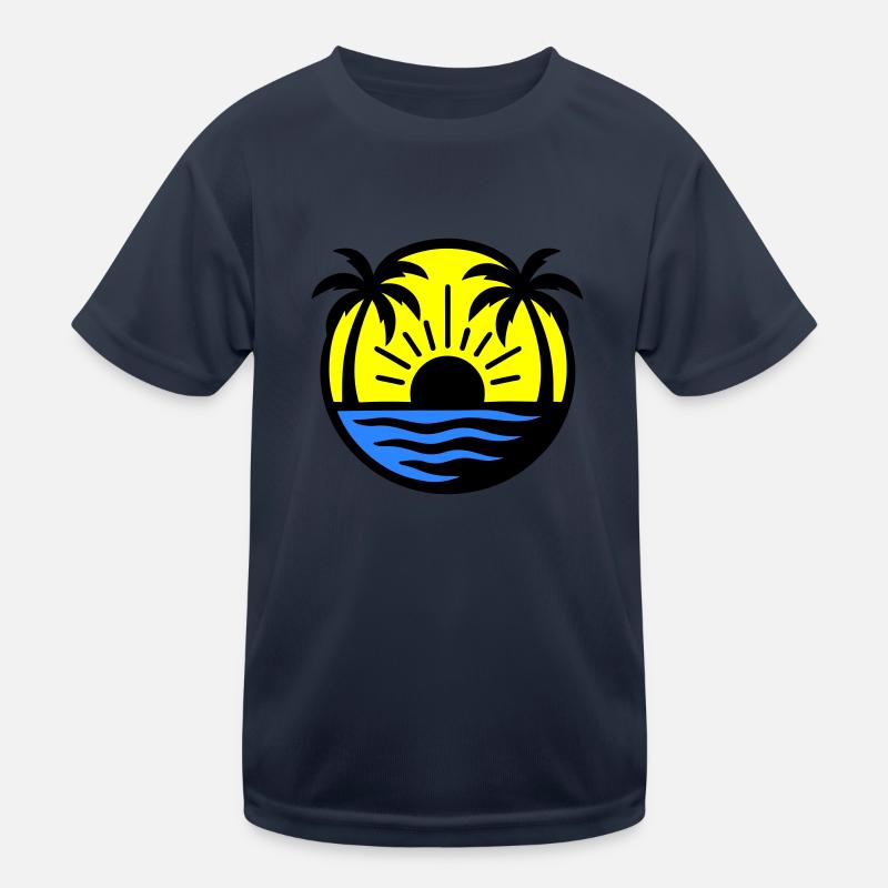 Palm Trees Beach Sunset Kids Functional T-Shirt