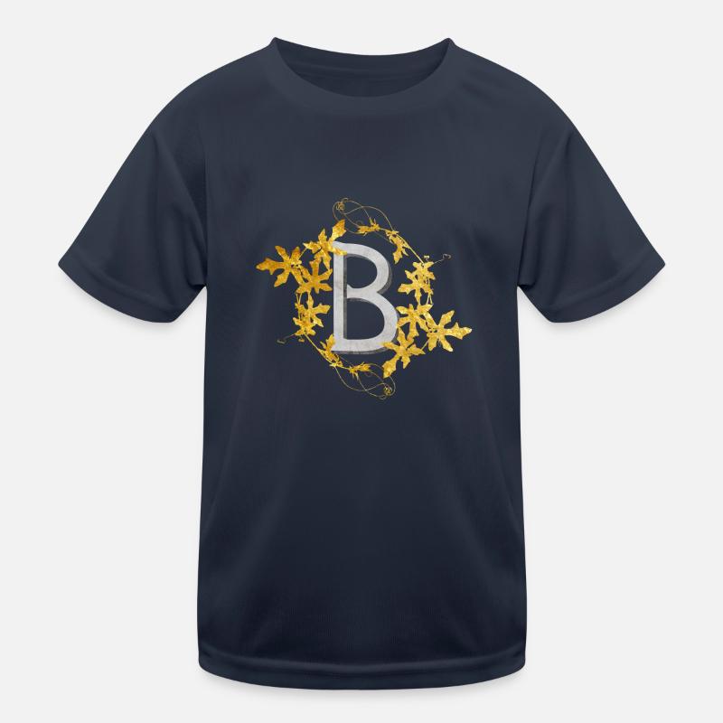 Initials2-B - Kinder Funktions-T-Shirt - Navy