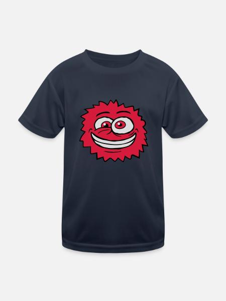 Monster Crazy Comic Face - Kids Functional T-Shirt - navy - Front