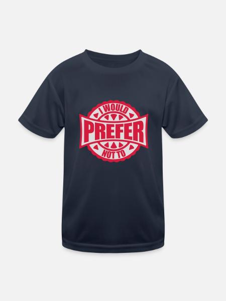 Je préfère ne pas - T-shirt sport Enfant - bleu marine - Devant