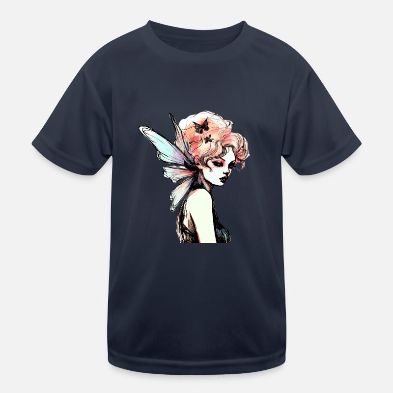 Fairy Watercolor Drawing Kids Functional T-Shirt