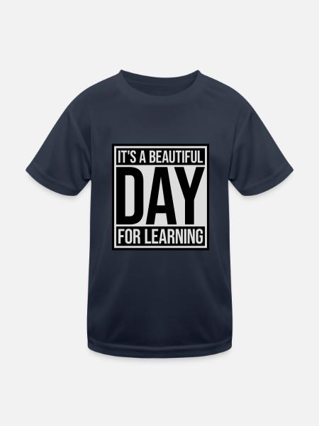 beautiful day for learning - Kids Functional T-Shirt - navy - Front