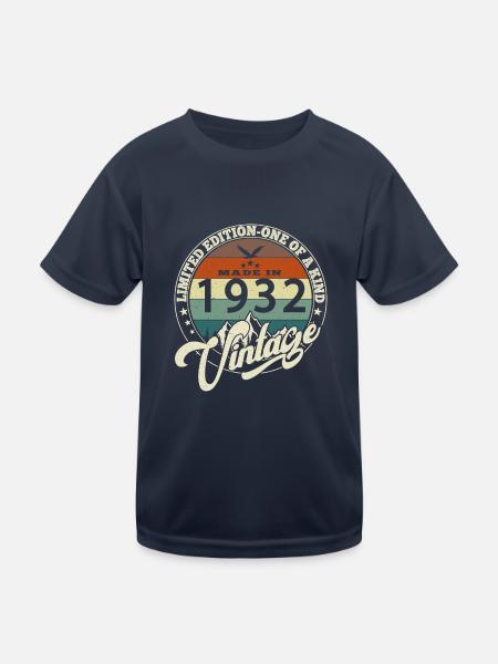 Jahrgang 1932 Das Beste von 1932 - 93 Jahre alter Geburtstag - Kinder Funktions-T-Shirt - Navy