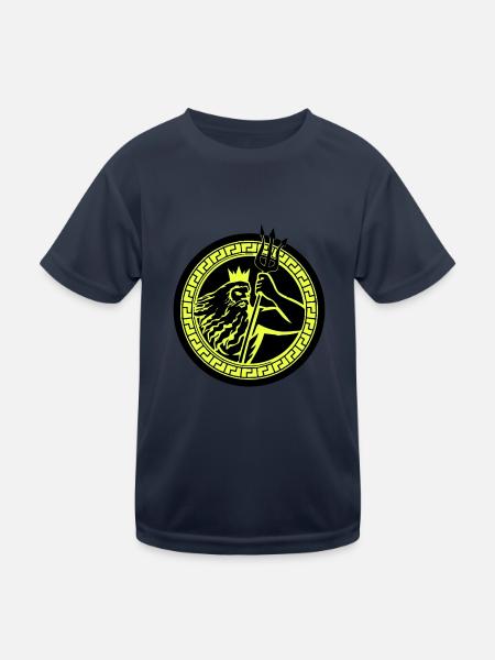 poseidon triton - Kinder Funktions-T-Shirt - Navy - Vorne