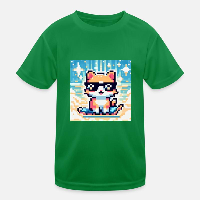 chat icone pixel T-shirt sport Enfant