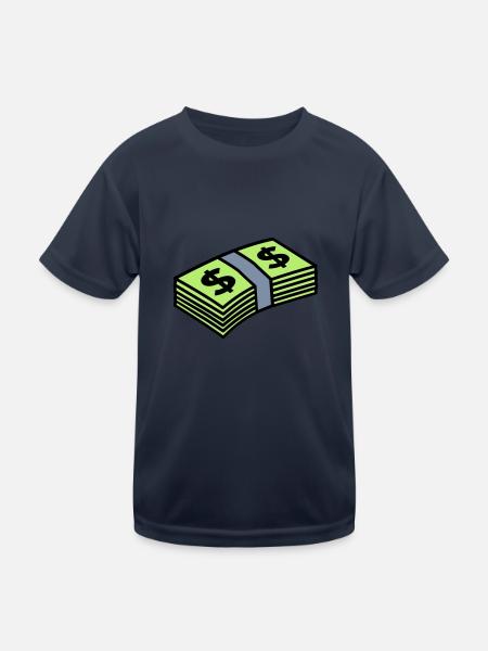 Money dollars 3 colors - Kids Functional T-Shirt - navy - Front