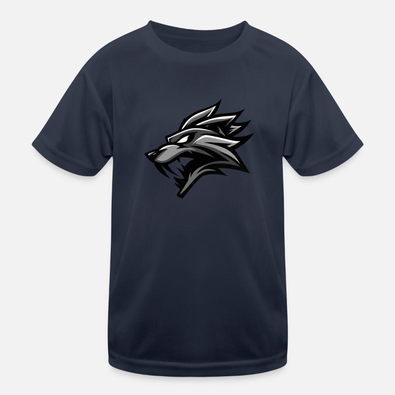 Wolf Emblem, Wolf Logo, Wolf Kopf Kinder Funktions-T-Shirt