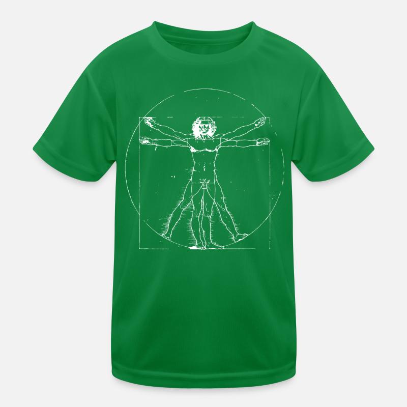 Vitruvian Man Leonardo Da Vinci Line Art Kids Functional T-Shirt