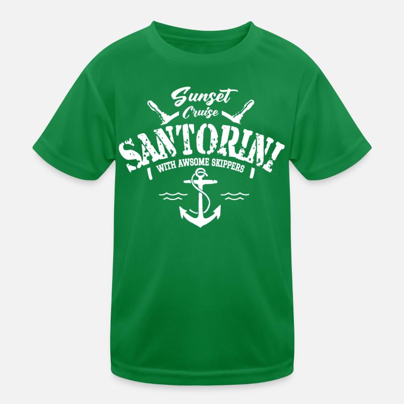 Sonnenuntergang Kreuzfahrt Santorini mit tollen Skippern Kinder Funktions-T-Shirt