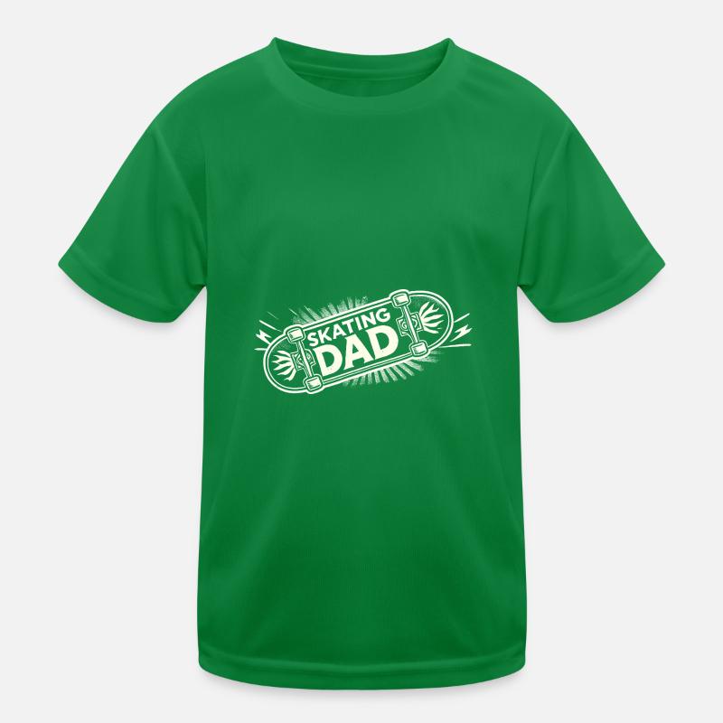 Schlittschuhlaufender Vater Kinder Funktions-T-Shirt