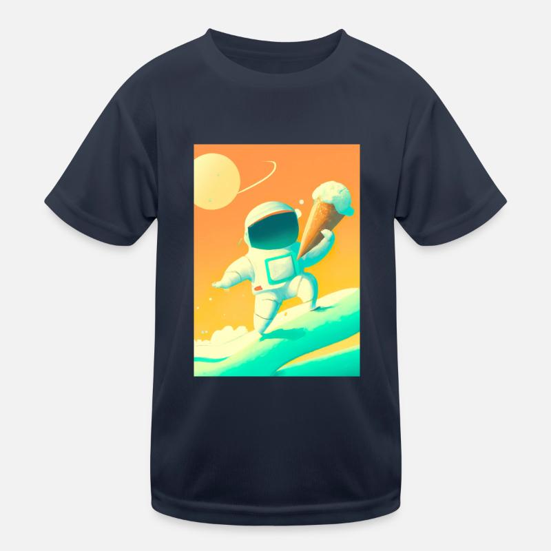 Astronaut mit Eiscreme Kinder Funktions-T-Shirt