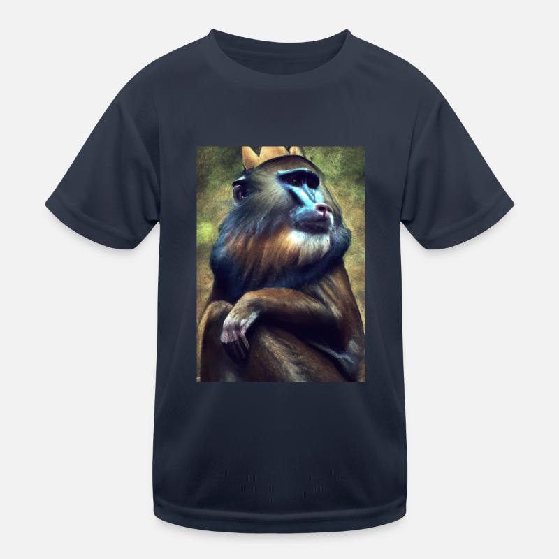 Affe mit Krone Kinder Funktions-T-Shirt