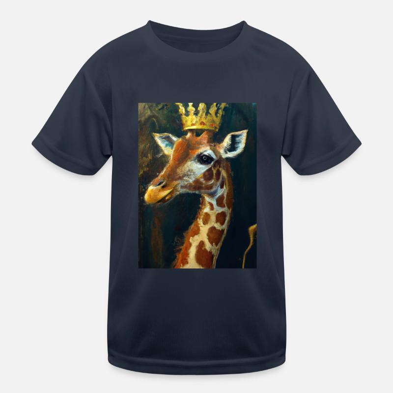Giraffe mit Krone Kinder Funktions-T-Shirt