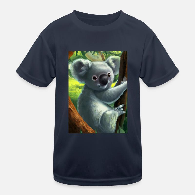 Ein Koala hängt an einem Baum Kinder Funktions-T-Shirt