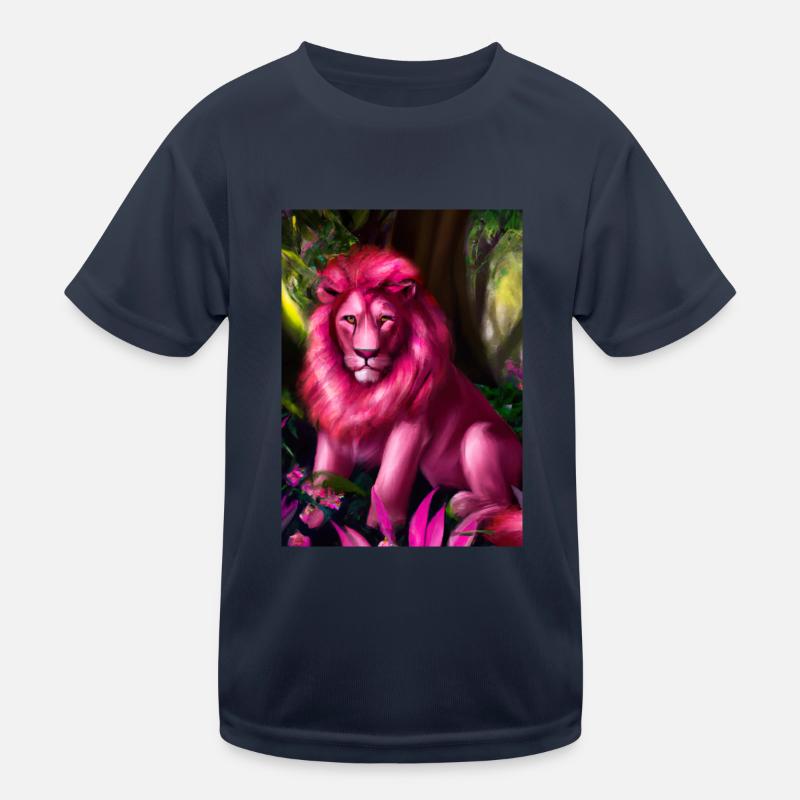 Rosa Löwe Kinder Funktions-T-Shirt