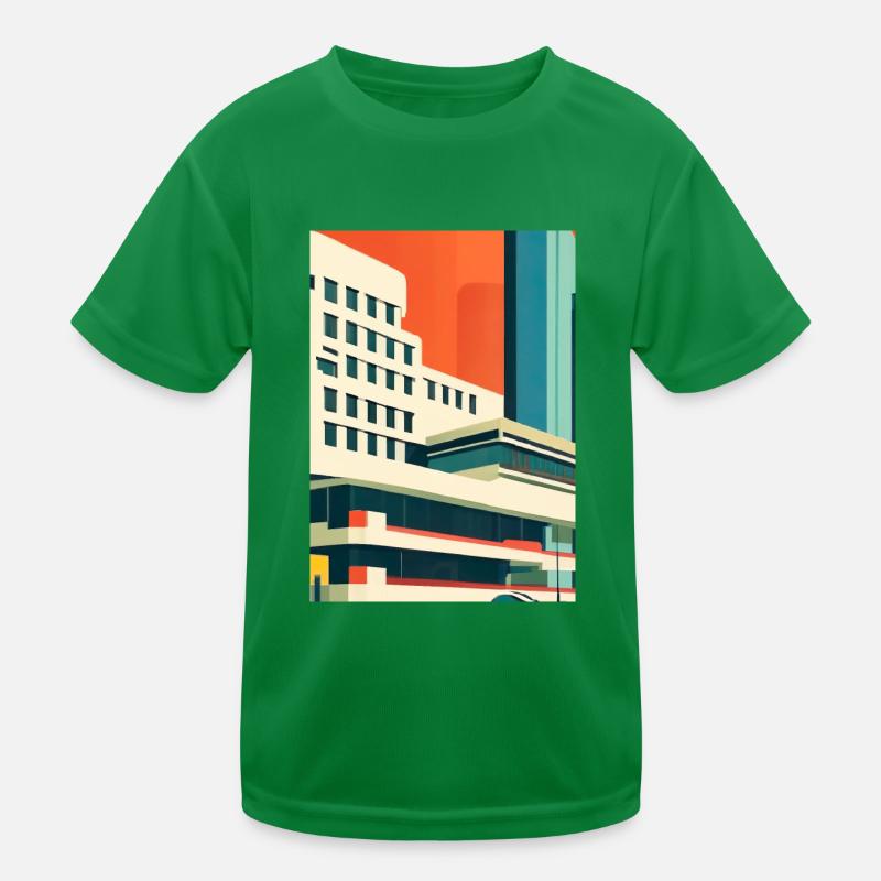 Minimalistisches Stadthaus Kinder Funktions-T-Shirt