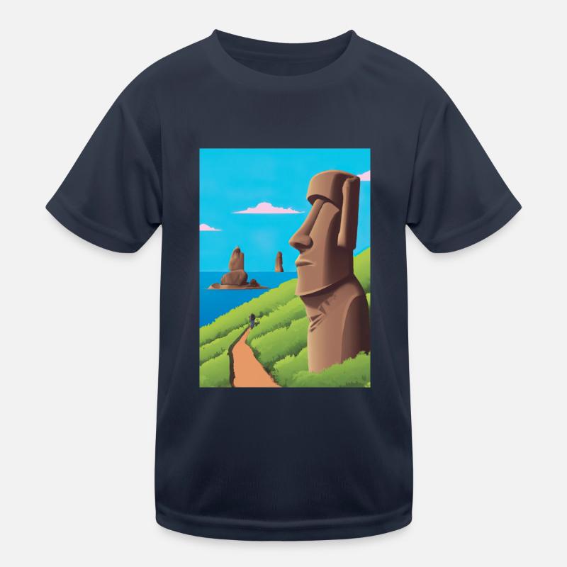 Monumentale Moai-Statuen Kinder Funktions-T-Shirt