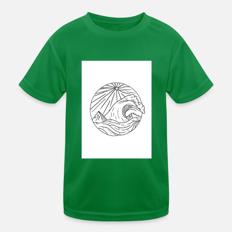 Welle und Sonne Kinder Funktions-T-Shirt