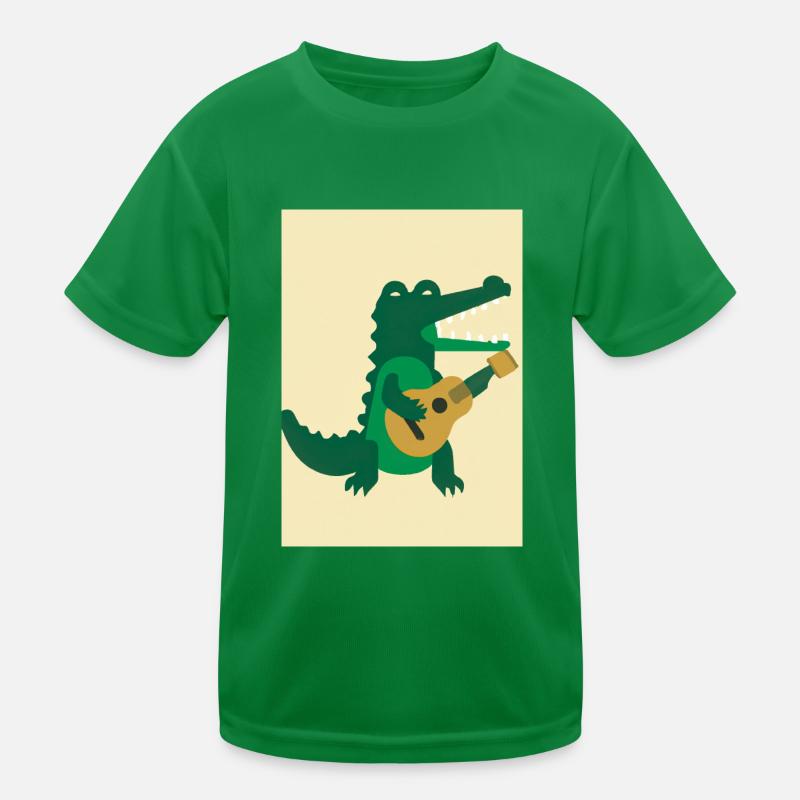 Krokodil spielt Gitarre Kinder Funktions-T-Shirt