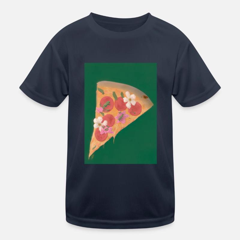 Blümchen-Pizza Kinder Funktions-T-Shirt