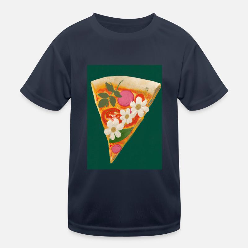 Blümchen-Pizza Kinder Funktions-T-Shirt