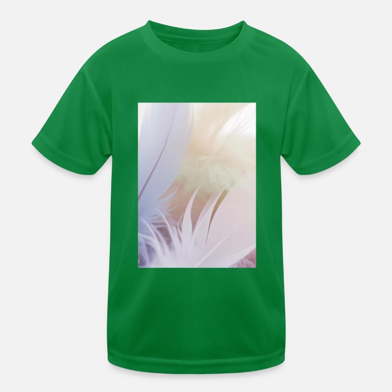 Pastellfarbene Federn Kinder Funktions-T-Shirt