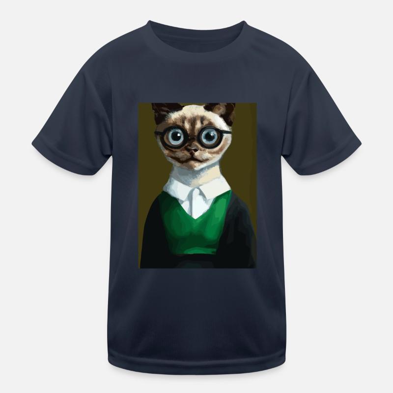 Nerd-Katze Kinder Funktions-T-Shirt