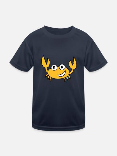 Krebs - Kinder Funktions-T-Shirt - Navy - Vorne