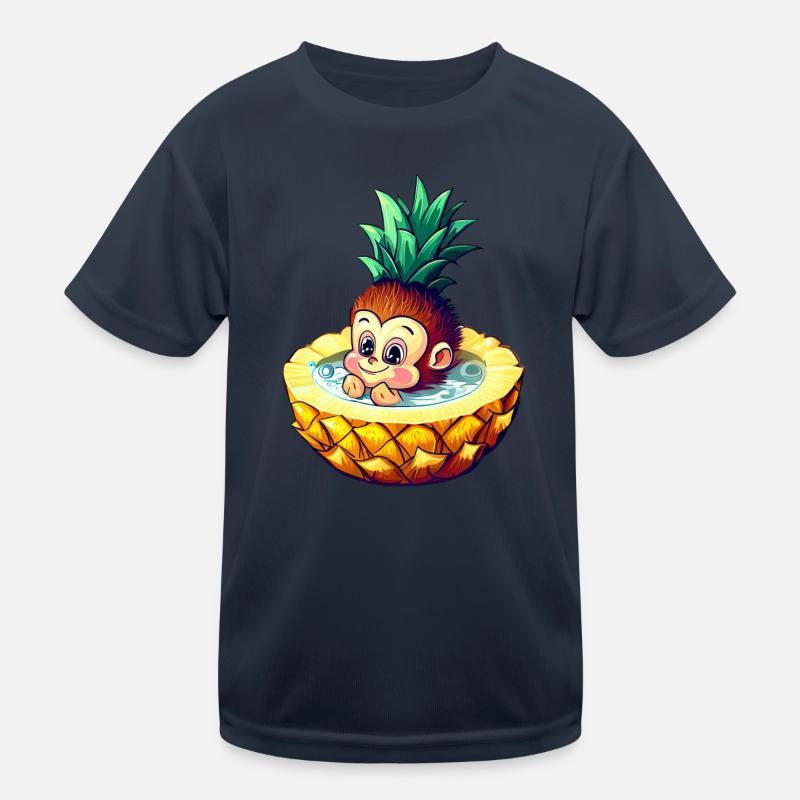 Monkey and pineapple: summer bathing fun design Kids Functional T-Shirt