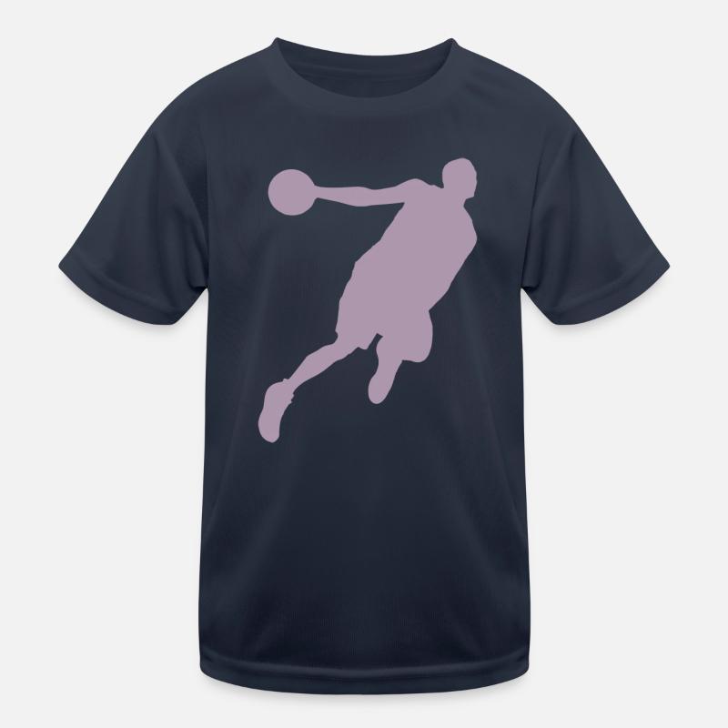 Basketballer-Silhouette, Dynamisches Sport-Design Kinder Funktions-T-Shirt