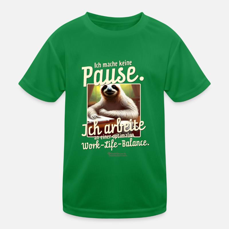 Faultier Spruch Pause Work Life Balance Kinder Funktions-T-Shirt