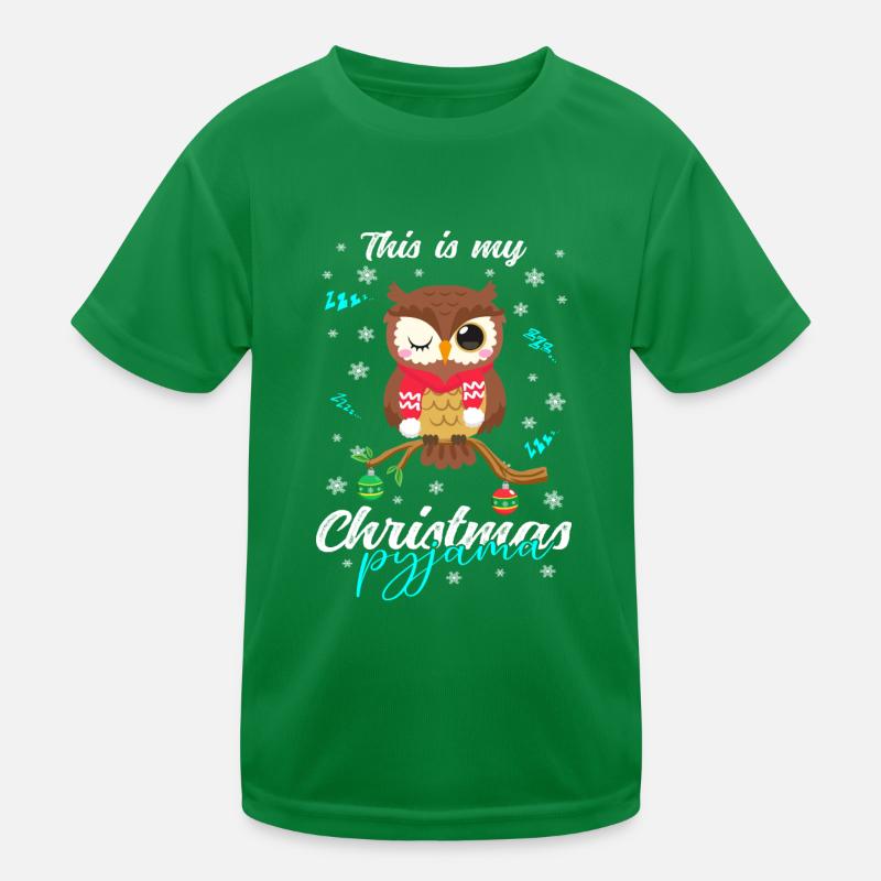 Eule Pyjama Weihnachten Schlafen Kinder Funktions-T-Shirt